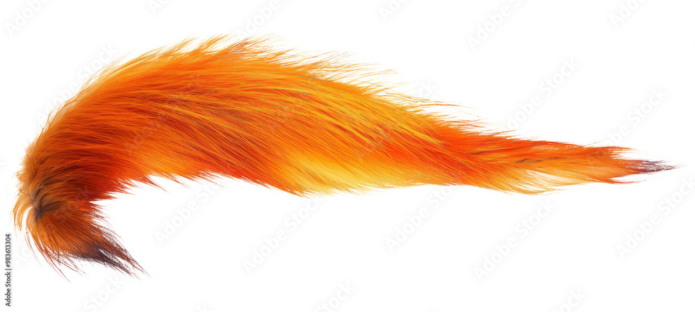 A fluffy fox tail on a transparent background in digital art style. A fluffy fox tail on a transparent background in digital art style.