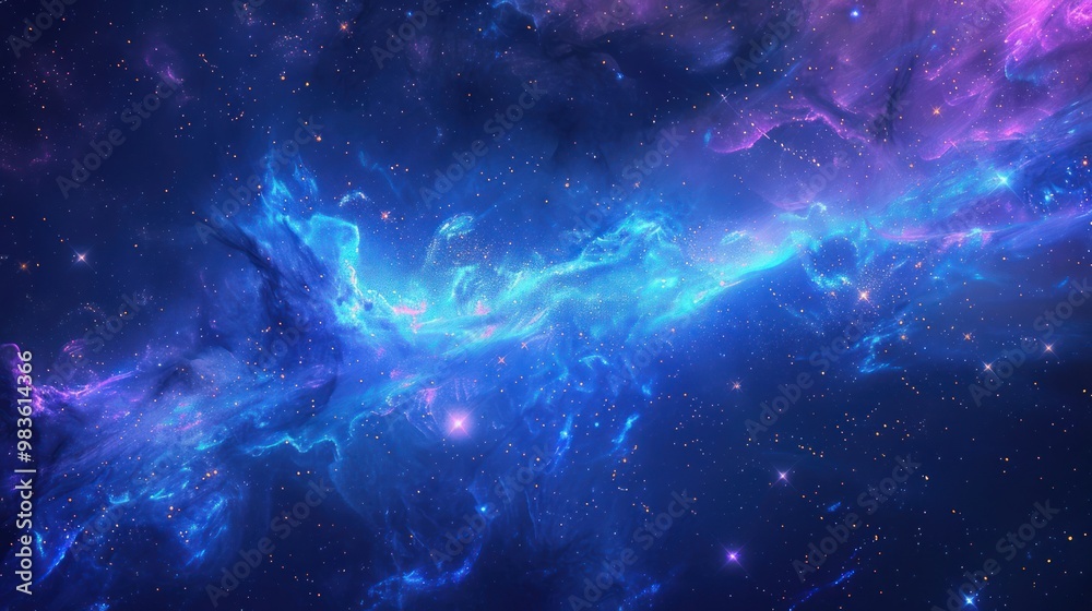 Naklejka premium Cosmic Nebula in the Night Sky