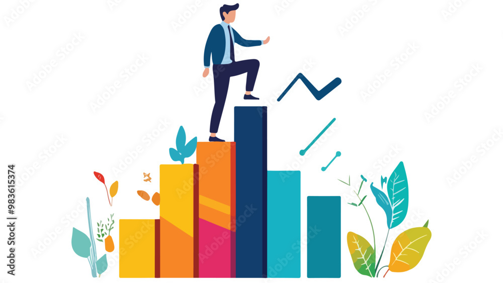business person with chart, business themed vector business person with chart, business themed vector