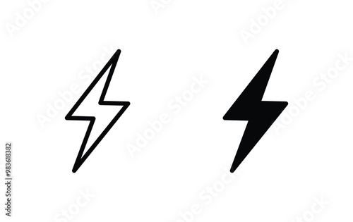 Lightning icon, Lightning sign vector 