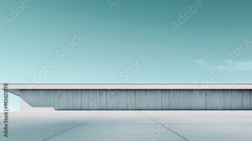 Elegant roof silhouette against a vivid blue sky  showcasing architectural simplicity and harmony with the expansive atmosphere above.