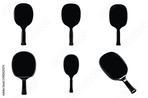 table tennis bat silhouette vector