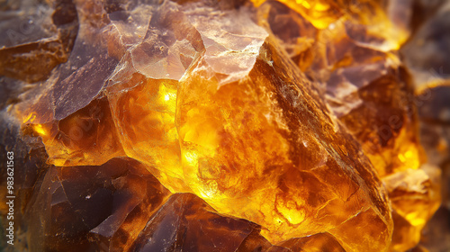 an extreme close-up shot of myrrh resin, focusing on the intricate, rough texture and amber tones