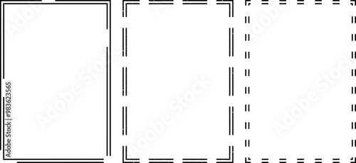Black square frame abstract lines
