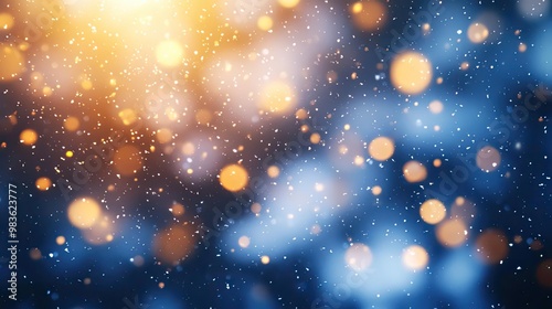 Wallpaper Mural A captivating abstract background featuring soft bokeh lights in blue and golden hues, perfect for creating a dreamy atmosphere. Torontodigital.ca