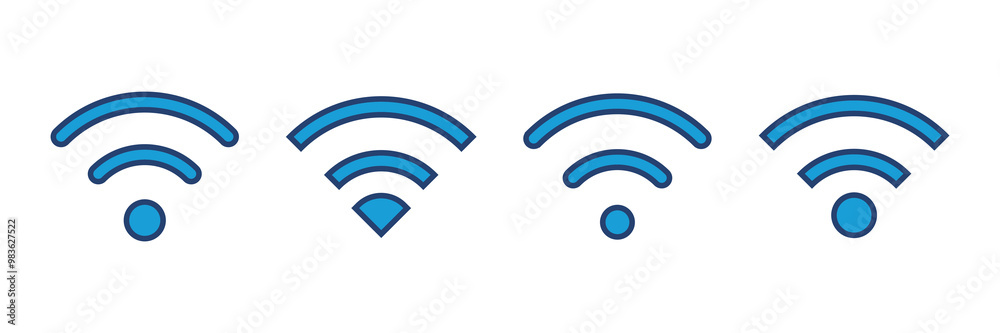 Wifi icon vector. signal vector icon. Wireless icon vector Wifi icon vector. signal vector icon. Wireless icon vector