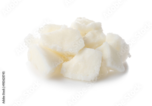 Photography Sample of natural shea butter isolated on white