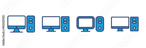 Computer icon vector. computer monitor icon vector.