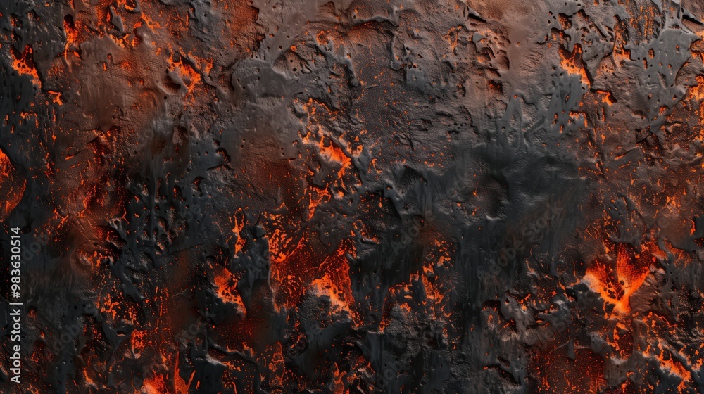 Molten Lava Texture Background - Fiery Red Hot Lava and Dark Rock Surface Illustration Molten Lava Texture Background - Fiery Red Hot Lava and Dark Rock Surface Illustration