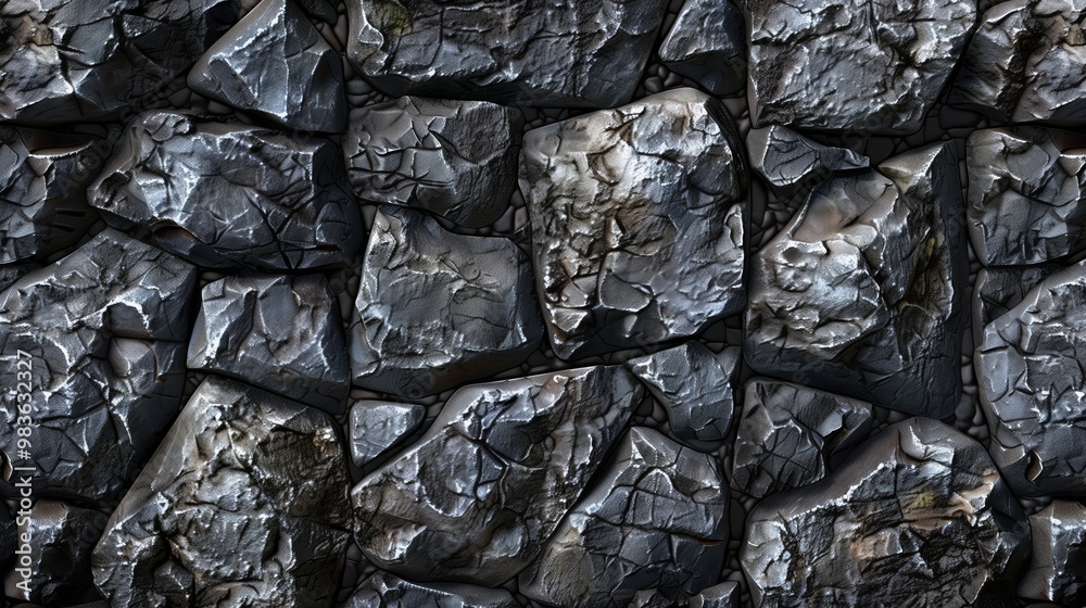 Close-up Photograph of Rough, Textured Dark Stone Wall - Perfect for Backgrounds and Architectural Designs Close-up Photograph of Rough, Textured Dark Stone Wall - Perfect for Backgrounds and Architectural Designs