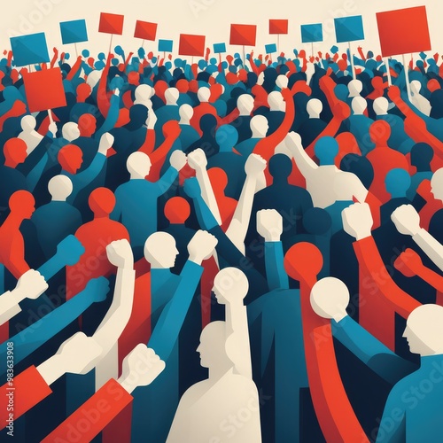 US Political Division Polarization Government Split National Conflict Social Debate, Generative AI