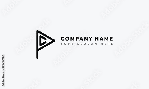 Initials PC Vector Lettermark Logo Design