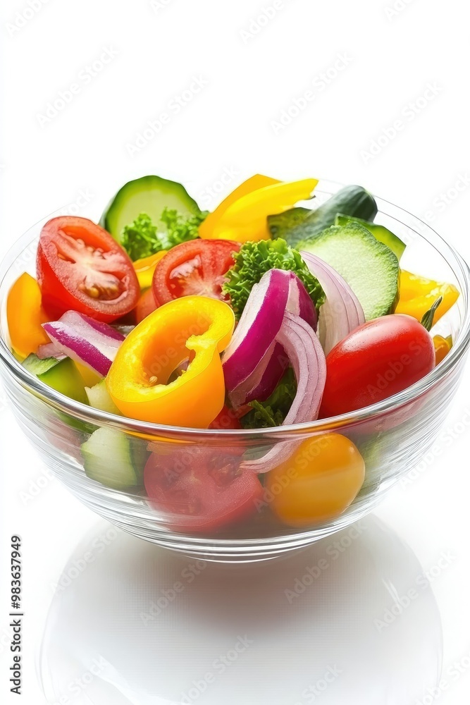 A vibrant bowl of fresh mixed vegetables, perfect for salads or healthy meals. A vibrant bowl of fresh mixed vegetables, perfect for salads or healthy meals.