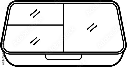 Lunchbox coloring outline illustration vector