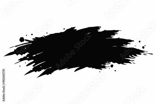 
Grunge badge brush, Black grunge ink stroke vector illustration
