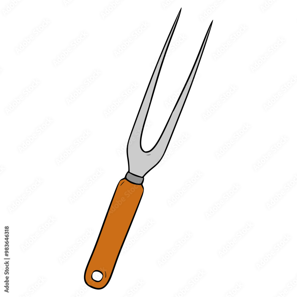 meat fork illustration hand drawn isolated vector meat fork illustration hand drawn isolated vector
