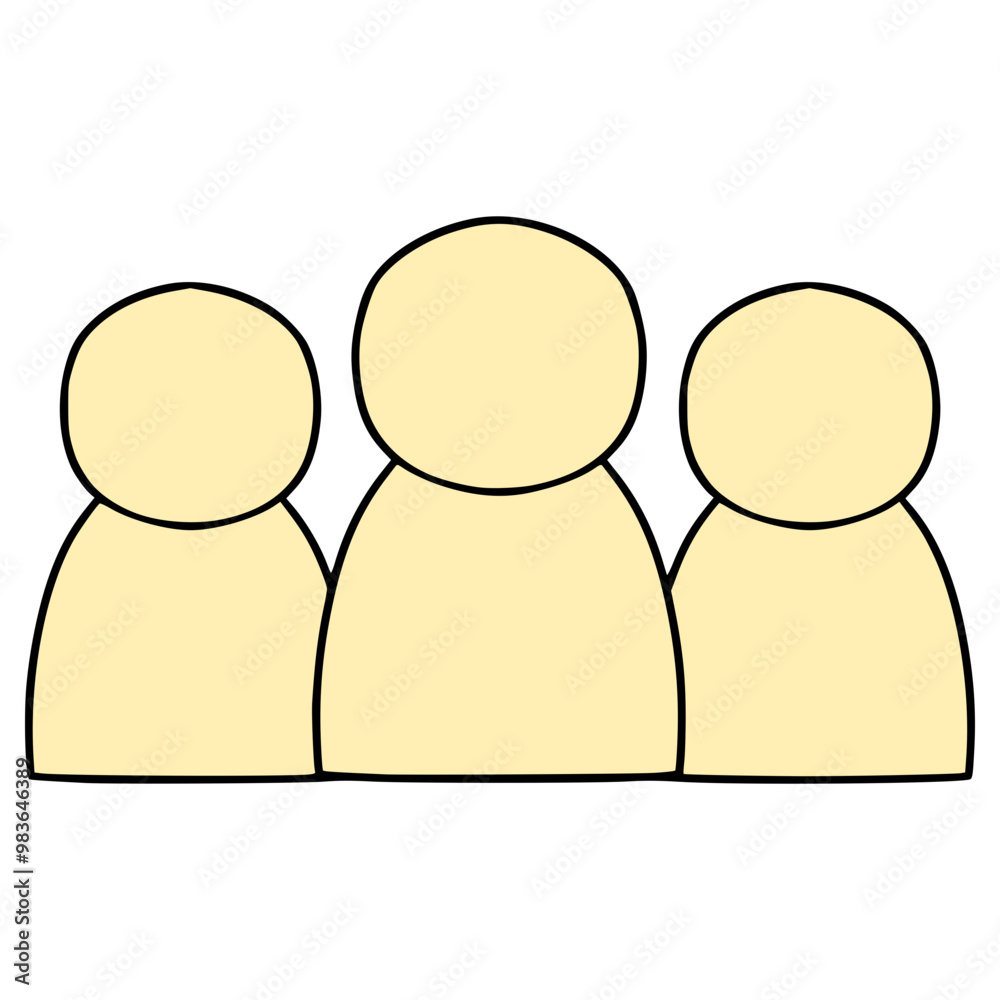 group people illustration hand drawn isolated vector