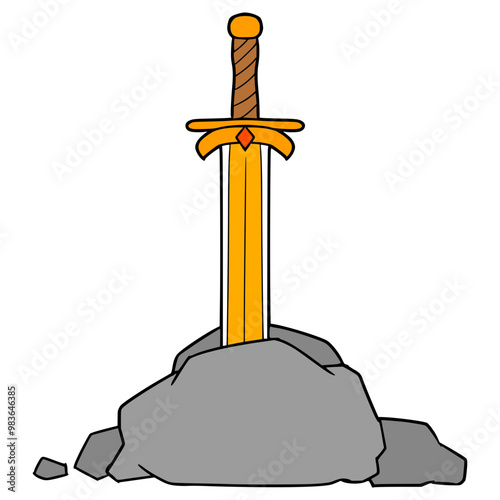 Excalibur illustration hand drawn isolated vector