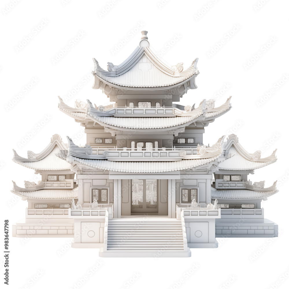 Fototapeta premium white japanese temple transparent background