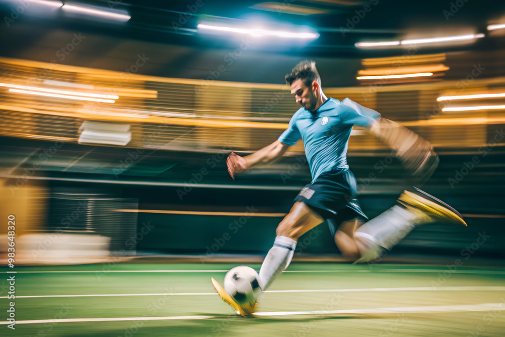 Fototapeta premium player kicking ball