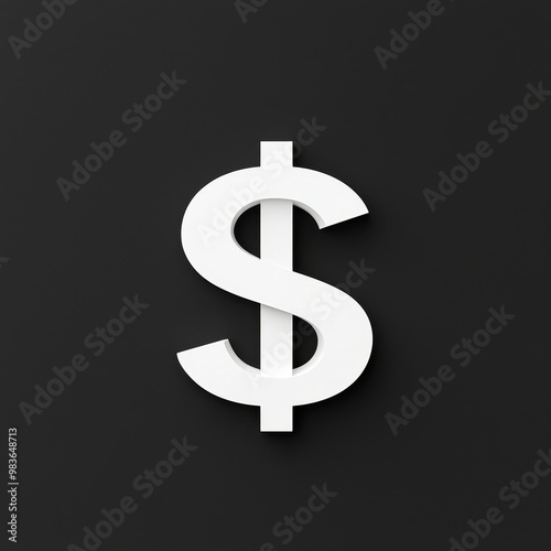 Modern Dollar Sign on Dark Background