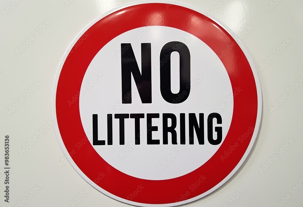 Vector No Littering Sign Stickers: Customizable and Printable Vector No Littering Sign Stickers: Customizable and Printable