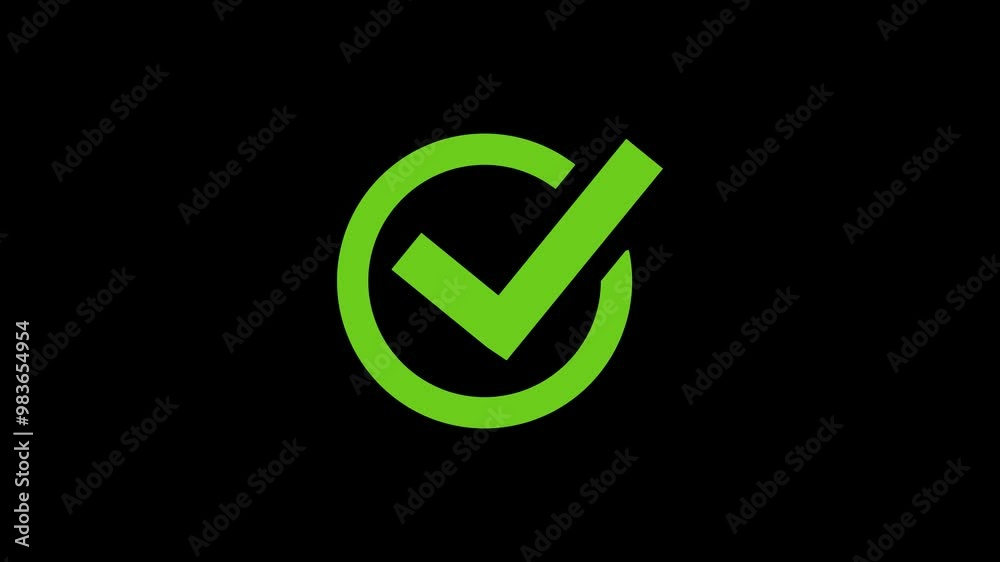 Animated flat voting icon with simple motion at alpha png transparent background.
Check mark symbol. approved tick mark icon, Check mark neon animation on transparent background.