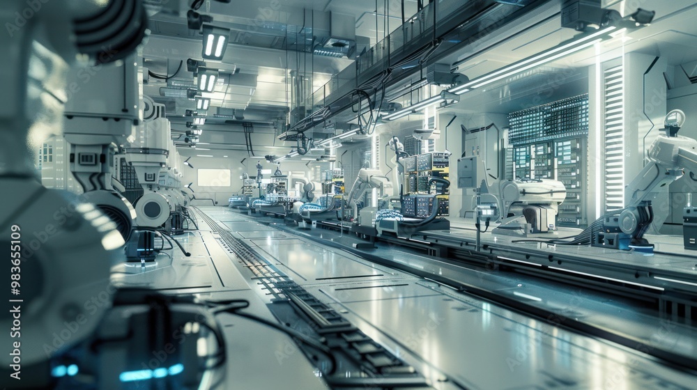 Fototapeta premium Futuristic Factory Automation