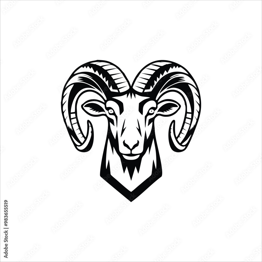 Goat head mascot logo concept design