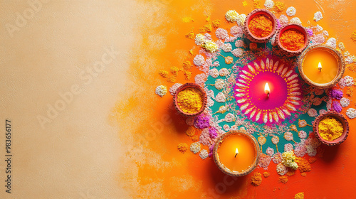 Diwali. Divali. Deepavali or Dipavali is the festival of lights. Burning candles in the temple 