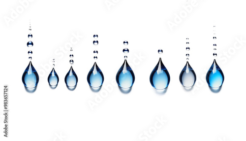 Obraz na płótnie background white closedrop water view i clear closeup blue bright dripped clean raindrop wet surface perfection liquid light shape isolated purity beauty colours photorealistic illustration w salonie