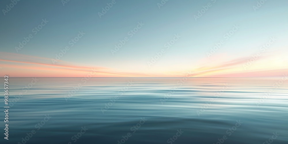 Obraz premium Elegant morning seascape with gentle tones and soft gradients over calm waters
