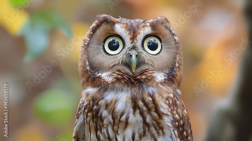 Portrait of a Curious Screech Owl