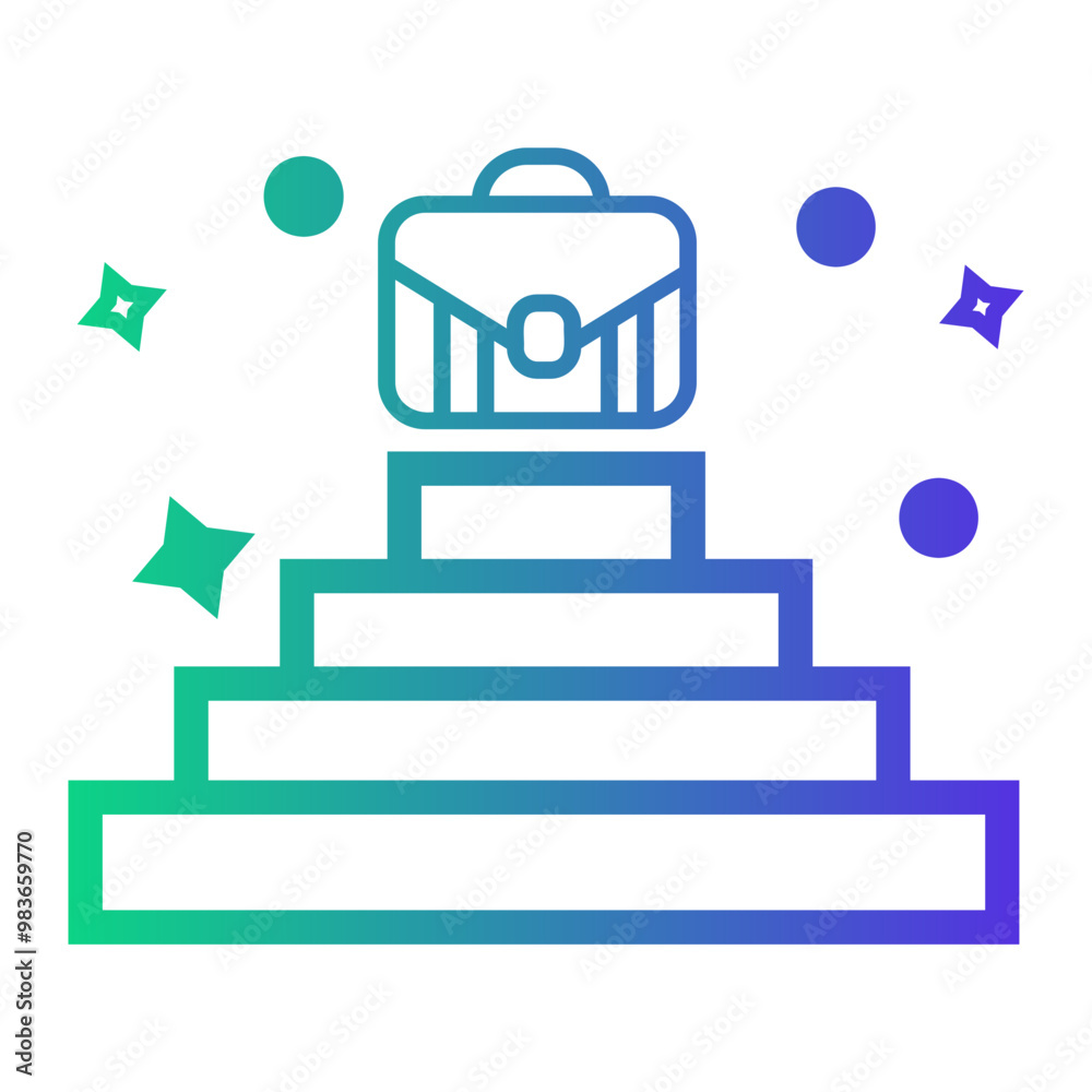 ladder Line Gradient Icon ladder Line Gradient Icon