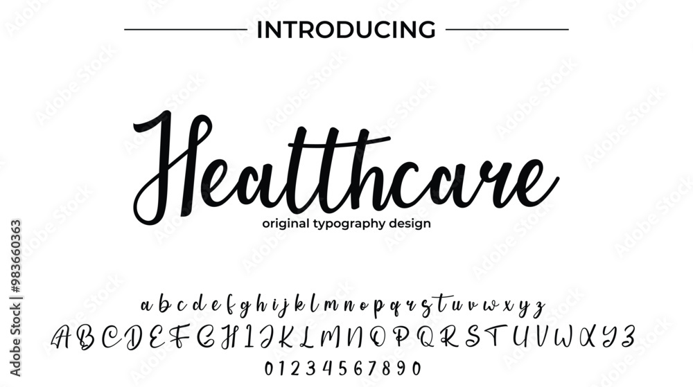Healthcare Font Stylish brush painted an uppercase vector letters, alphabet, typeface Healthcare Font Stylish brush painted an uppercase vector letters, alphabet, typeface