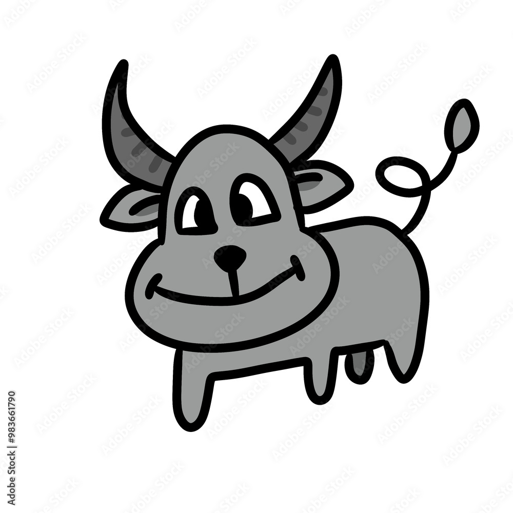 Fototapeta premium cute cow icon. outline farm animal illustration isolated on white background.