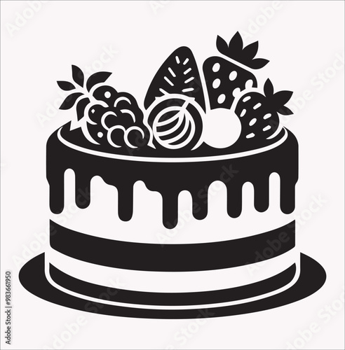 cake  vector silhouette For pancake Day  on a white background