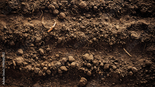 Wallpaper Mural Fertile soil texture background seen from above, top view. Gardening or planting concept with copy space. Natural pattern Torontodigital.ca