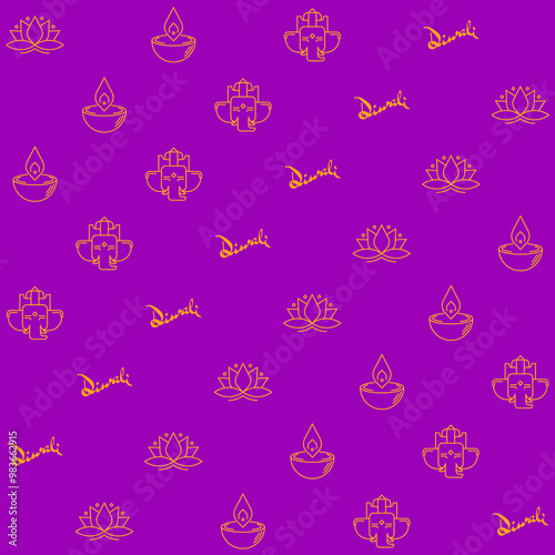 Minimalist Diwali Vector Seamless Pattern