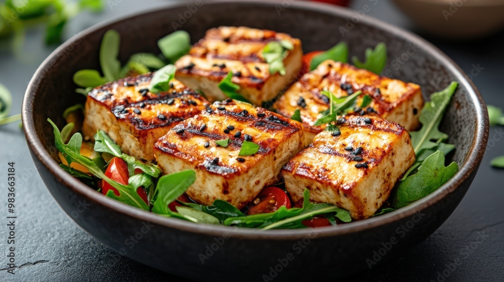 Grilled Tofu with Fresh Vegetables and Herbs Grilled Tofu with Fresh Vegetables and Herbs