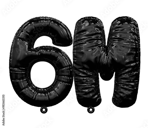 6M Follow Balloon Black Number photo