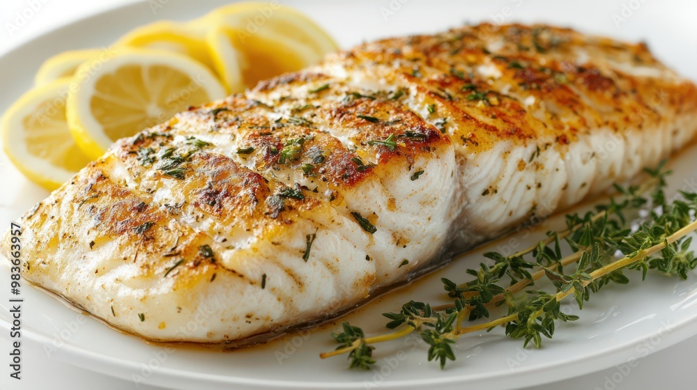 Grilled Fish Fillet with Lemon and Herbs Grilled Fish Fillet with Lemon and Herbs