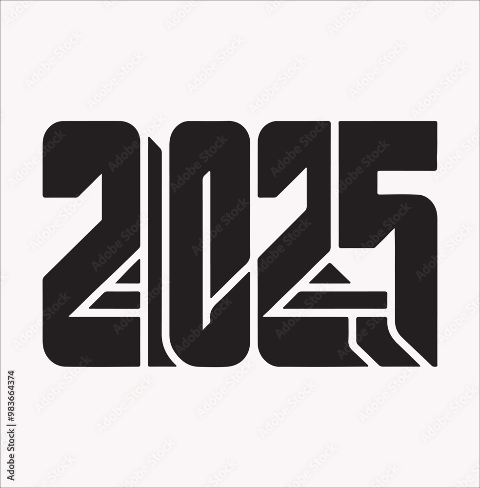 2025 typography logo design concept vector silhouette on a white background 2025 typography logo design concept vector silhouette on a white background