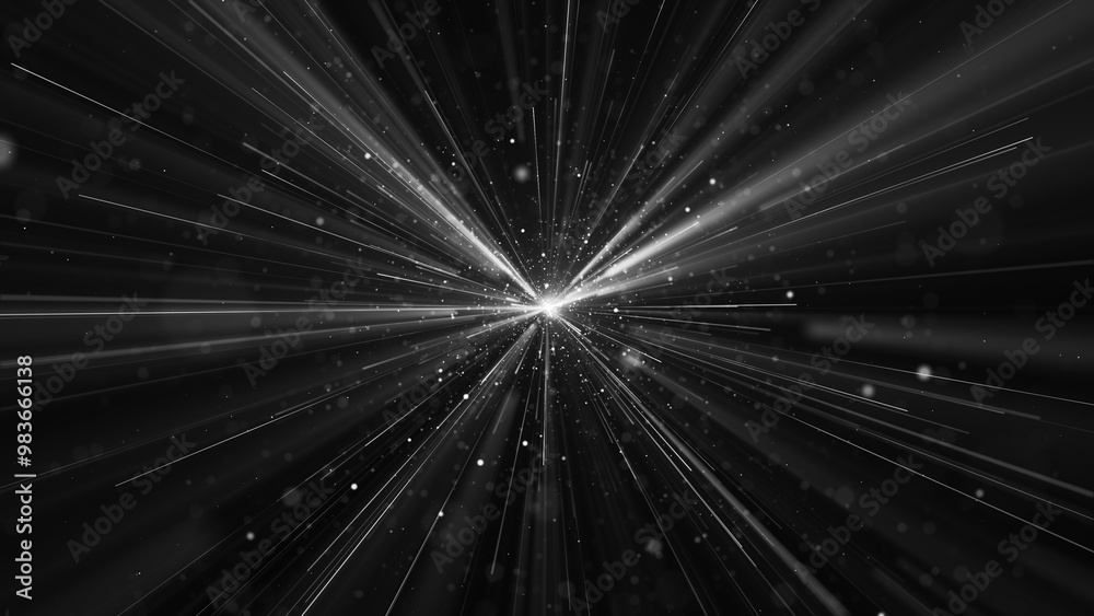 Obraz premium 宇宙 爆発 放射状 パーティクル