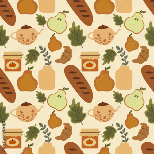  Autumn vector ilustration seamless patern.Great for textile,fabric,wrapping paper,and any print.