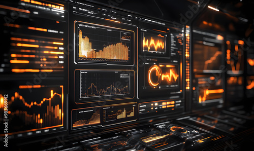 Futuristic Stock Market Chart with Glowing Data or Dynamic Financial Timeline for graphic background