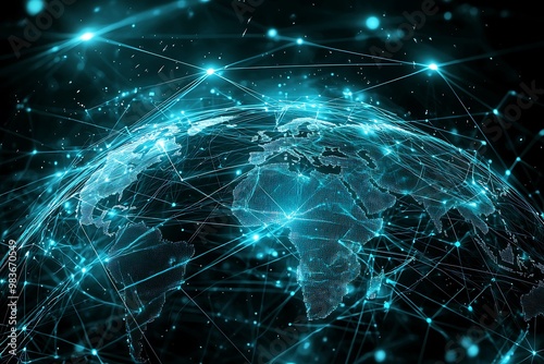 International business and technology driven by vital global communication networks.