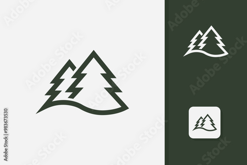 timberland logo design illustration vector template