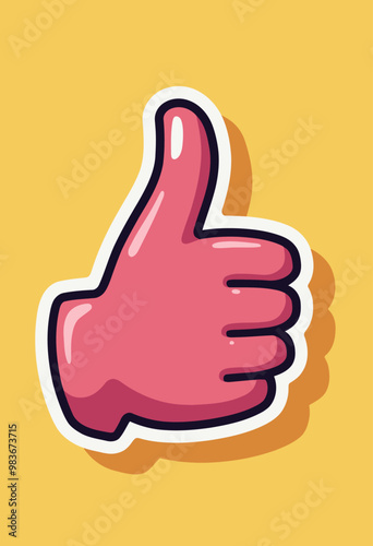 Bold and Colorful Dental Logo: Thumbs Up Tooth on Golden Background 