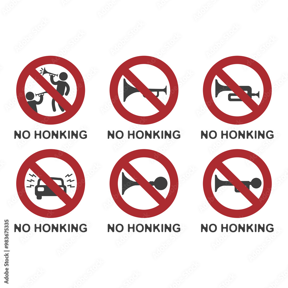 No honking allowed, flat logo No honking allowed, flat logo
